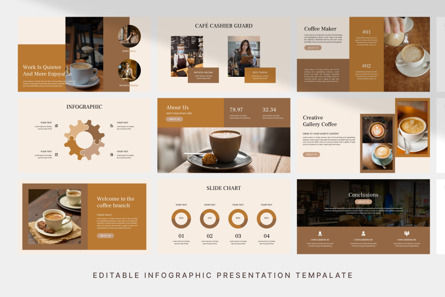 Coffee Shop - Infographic PowerPoint Template, 幻灯片 4, 10903, 商业 — PoweredTemplate.com