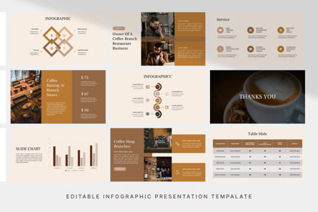 Coffee Shop - Infographic PowerPoint Template, スライド 5, 10903, ビジネス — PoweredTemplate.com