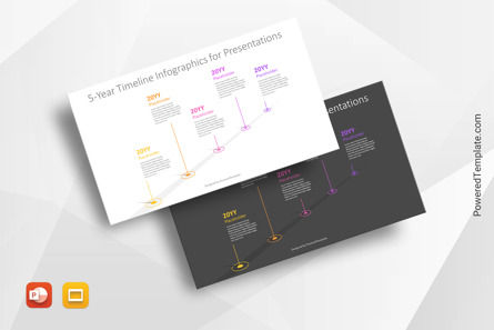 5-Year Timeline Infographics for Presentation, Grátis Tema do Google Slides, 10916, Diagramas de Etapas — PoweredTemplate.com