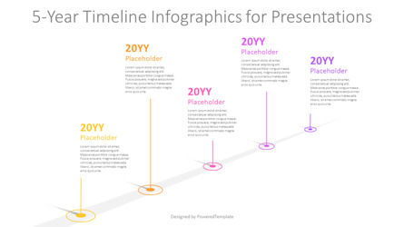 5-Year Timeline Infographics for Presentation, 幻灯片 2, 10916, 阶段图 — PoweredTemplate.com