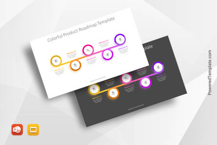 Colorful Product Roadmap Template, 10918, Stage Diagrams — PoweredTemplate.com