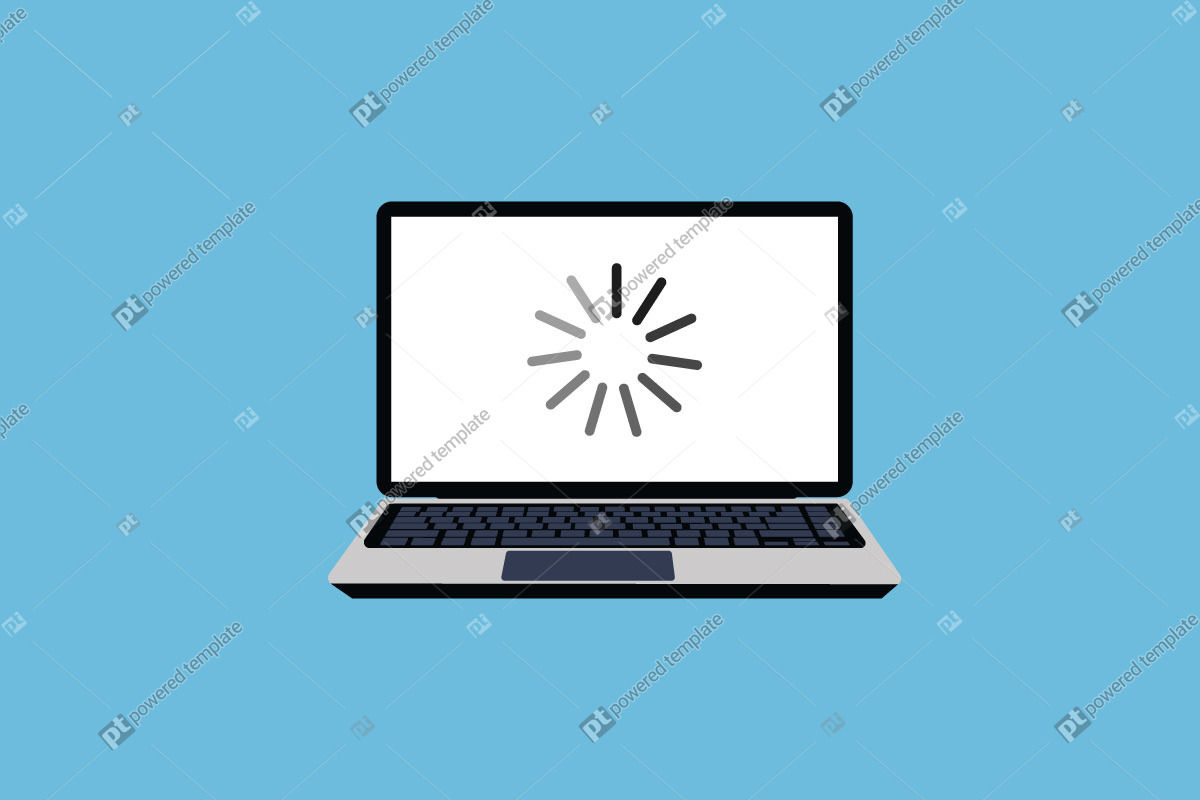Laptop Screen Loading or Updating Vector, PowerPoint Animation | 03596 |  