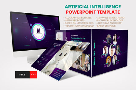 Artificial Intelligence Power Point Template, 10924, Business — PoweredTemplate.com