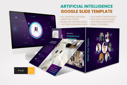 Artificial Intelligence Google Slide Template, Theme Google Slides, 10926, Business — PoweredTemplate.com