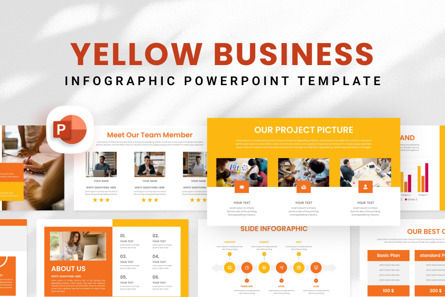 Yellow Business - PowerPoint Template, PowerPoint Template, 10945, Business — PoweredTemplate.com