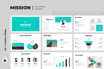 Mission - PowerPoint Template, PowerPoint-sjabloon, 10946, Bedrijf — PoweredTemplate.com