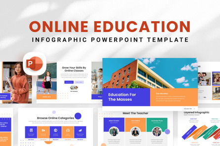 Online Education - PowerPoint Template, PowerPoint模板, 10957, Education & Training — PoweredTemplate.com