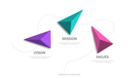3 Pyramids Concept for Vision Mission and Values, スライド 2, 10960, 3D — PoweredTemplate.com