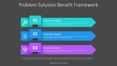 Problem Solution Benefit Framework Presentation Template, Slide 3, 10962, Business Models — PoweredTemplate.com