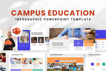 Campus Education - PowerPoint Template, PowerPoint Template, 10970, Business — PoweredTemplate.com