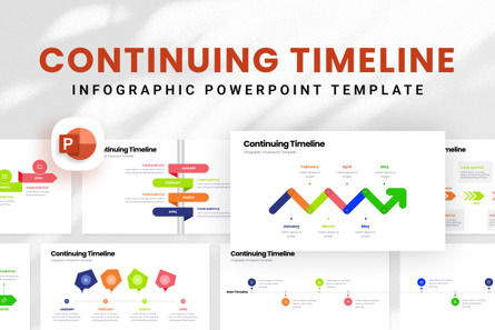 Continuing Timeline - Infographic PowerPoint Template, Modello PowerPoint, 10971, Lavoro — PoweredTemplate.com