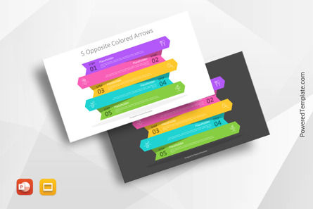 5 Opposite Colored Arrows, Google 슬라이드 테마, 10972, 인포메이션 그래픽 — PoweredTemplate.com