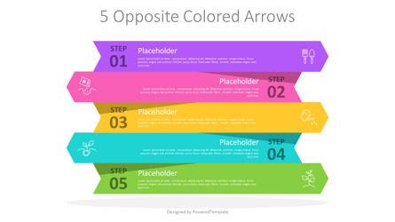 5 Opposite Colored Arrows, Slide 2, 10972, Infographics — PoweredTemplate.com