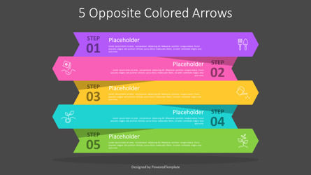5 Opposite Colored Arrows, Diapositive 3, 10972, Infographies — PoweredTemplate.com