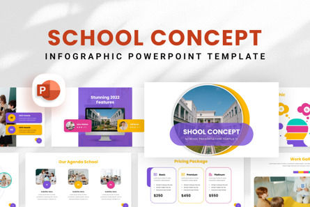 School Concept - PowerPoint Template, PowerPoint模板, 10979, 商业 — PoweredTemplate.com