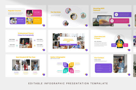 School Concept - PowerPoint Template, スライド 4, 10979, ビジネス — PoweredTemplate.com