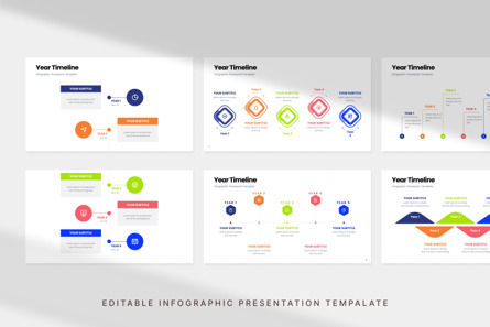 Year Timeline - Infographic PowerPoint Template, 슬라이드 3, 10982, 비즈니스 — PoweredTemplate.com