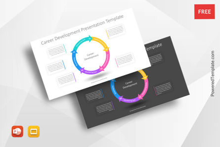 Career Development Wheel for Presentations, 10988, Business Models — PoweredTemplate.com