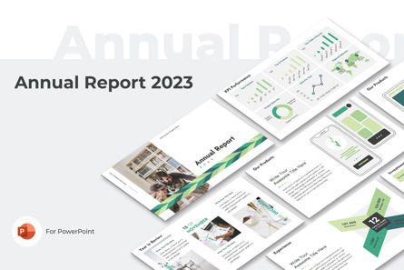 Annual Report 2023 PowerPoint, 10990, Business — PoweredTemplate.com