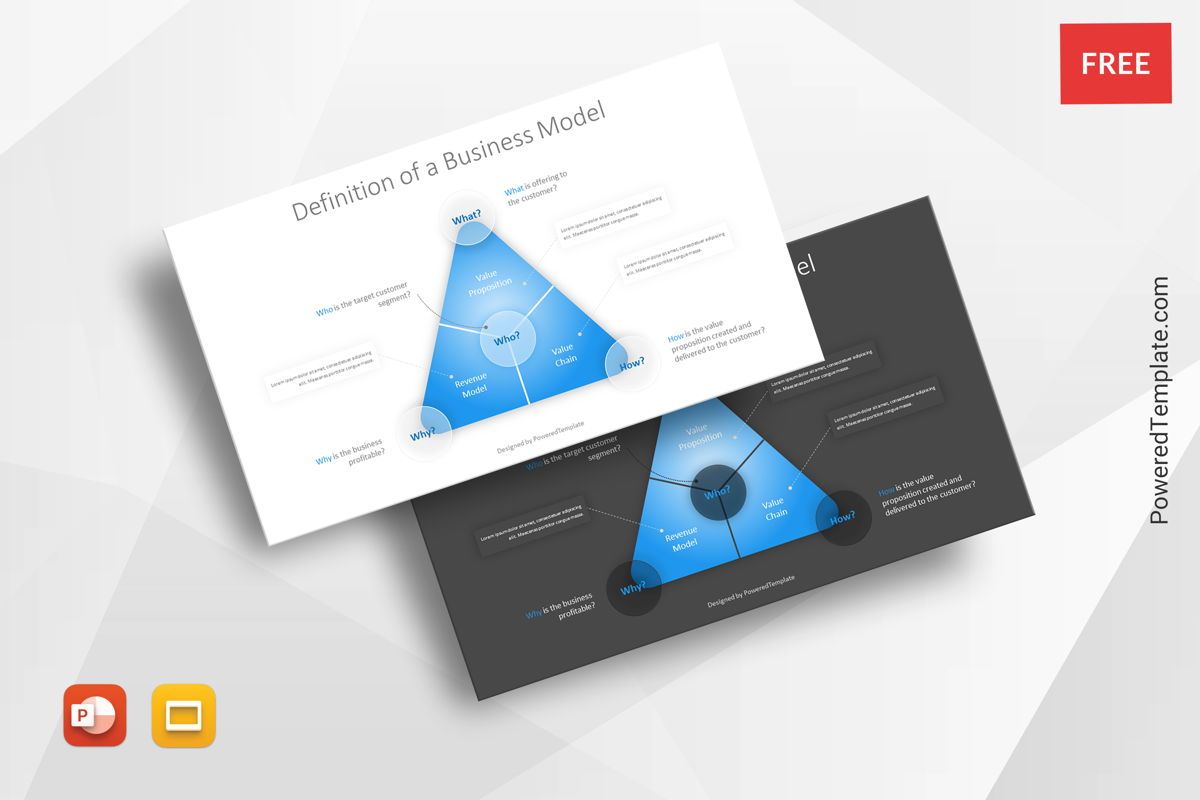 Business Four Square PowerPoint Template and keynote Slide
