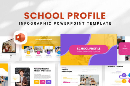School Profile - PowerPoint Template, PowerPoint-sjabloon, 11000, Bedrijf — PoweredTemplate.com