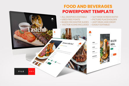 Company Profile Food And Beverages Powerpoint Template, 11001, Food & Beverage — PoweredTemplate.com
