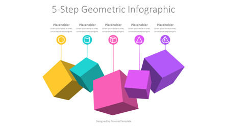 5-Step Geometric Infographic, 슬라이드 2, 11023, 3D — PoweredTemplate.com