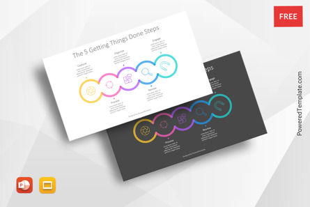 5 Getting Things Done Steps Presentation Template, 無料 Googleスライドのテーマ, 11038, ビジネスモデル — PoweredTemplate.com