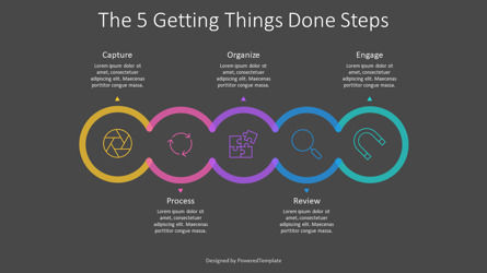 5 Getting Things Done Steps Presentation Template, Slide 3, 11038, Model Bisnis — PoweredTemplate.com