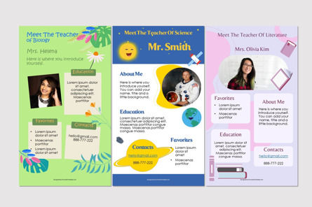 Meet The Teacher Vertical Presentation Slides, 幻灯片 3, 11039, Education & Training — PoweredTemplate.com