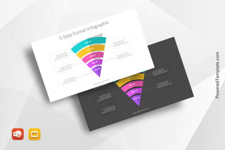 5-Step Funnel Infographic Presentation Template, Tema do Google Slides, 11046, Modelos de Negócio — PoweredTemplate.com