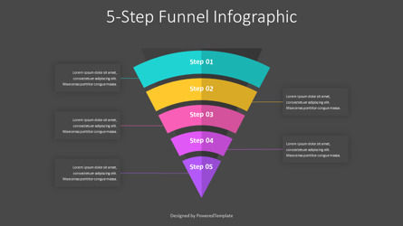 5-Step Funnel Infographic Presentation Template, Diapositiva 3, 11046, Modelos de negocios — PoweredTemplate.com