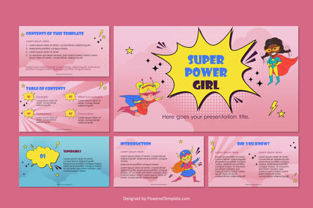 Super Power Girl Presentation Template, Slide 2, 11047, Education & Training — PoweredTemplate.com