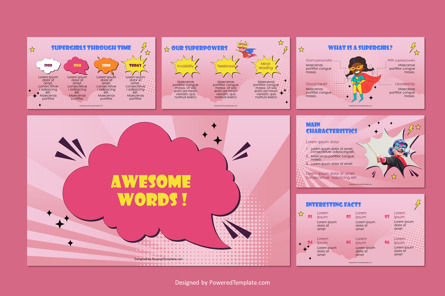 Super Power Girl Presentation Template, Slide 3, 11047, Education & Training — PoweredTemplate.com