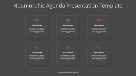 Neumorphic Agenda Presentation Template, スライド 3, 11048, 3D — PoweredTemplate.com