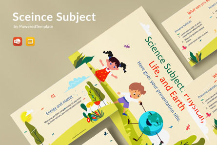 Science Subject for Elementary - 3rd Grade Physical Life and Earth, Gratis Tema Google Slides, 11052, Education & Training — PoweredTemplate.com