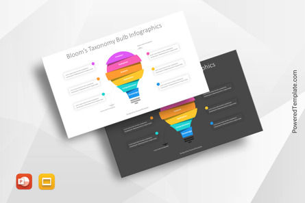 Bloom's Taxonomy Bulb Infographics Presentation Template, Theme Google Slides, 11068, Modèles commerciaux — PoweredTemplate.com