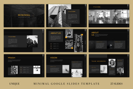 Minimal Dark Business Google Slides Template, Slide 2, 11081, Lavoro — PoweredTemplate.com