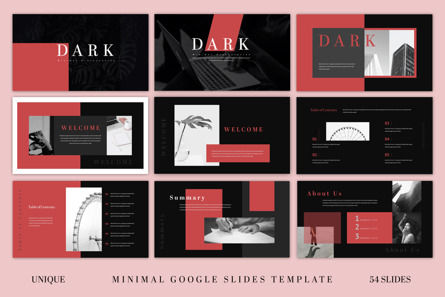 Dark Minimal Google Slides Presentation Template, Deslizar 2, 11083, Negócios — PoweredTemplate.com
