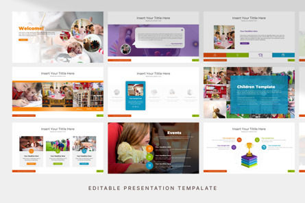 Children Presentation - PowerPoint Template, Slide 3, 11088, Education & Training — PoweredTemplate.com