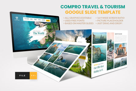 Company Profile Travel and Tourism Google Slide Template, Googleスライドのテーマ, 11084, ビジネス — PoweredTemplate.com