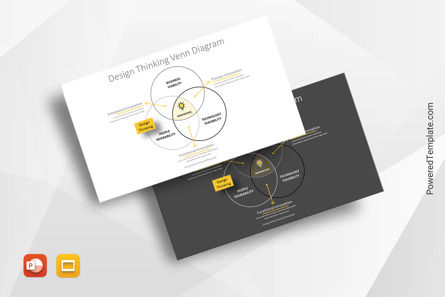 Design Thinking Venn Diagram Presentation Template, 11089, Business Models — PoweredTemplate.com