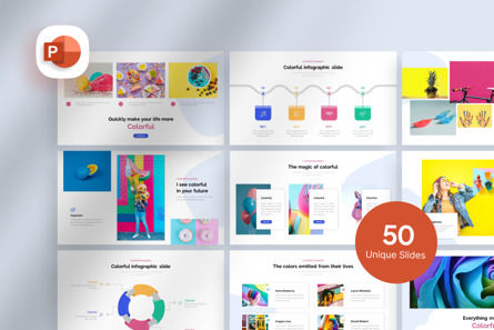 Colorful Presentation - PowerPoint Template, Modele PowerPoint, 11090, Abstrait / Textures — PoweredTemplate.com