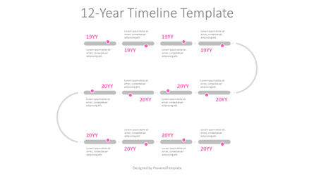 12-Year Timeline Template for Presentations, スライド 2, 11116, 段階図 — PoweredTemplate.com