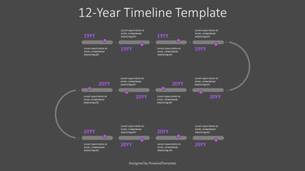 12-Year Timeline Template for Presentations, スライド 3, 11116, 段階図 — PoweredTemplate.com