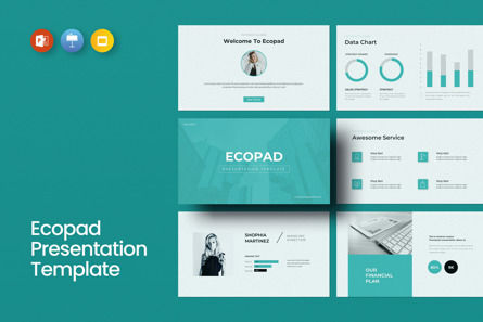 Ecopad Presentation Template, Templat PowerPoint, 11118, Bisnis — PoweredTemplate.com