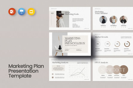 Marketing Plan Presentation Template, Modello PowerPoint, 11125, Lavoro — PoweredTemplate.com
