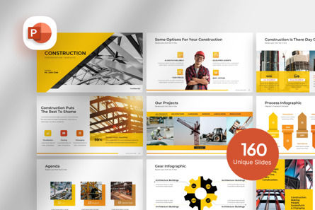 Modern Construction - PowerPoint Template, PowerPoint-Vorlage, 11134, Karriere/Industrie — PoweredTemplate.com