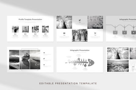 Monochrome Portfolio - PowerPoint Template, スライド 2, 11136, Art & Entertainment — PoweredTemplate.com