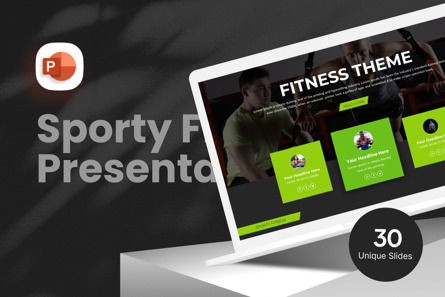 Sporty Fitness - PowerPoint Template, PowerPoint模板, 11137, 商业 — PoweredTemplate.com